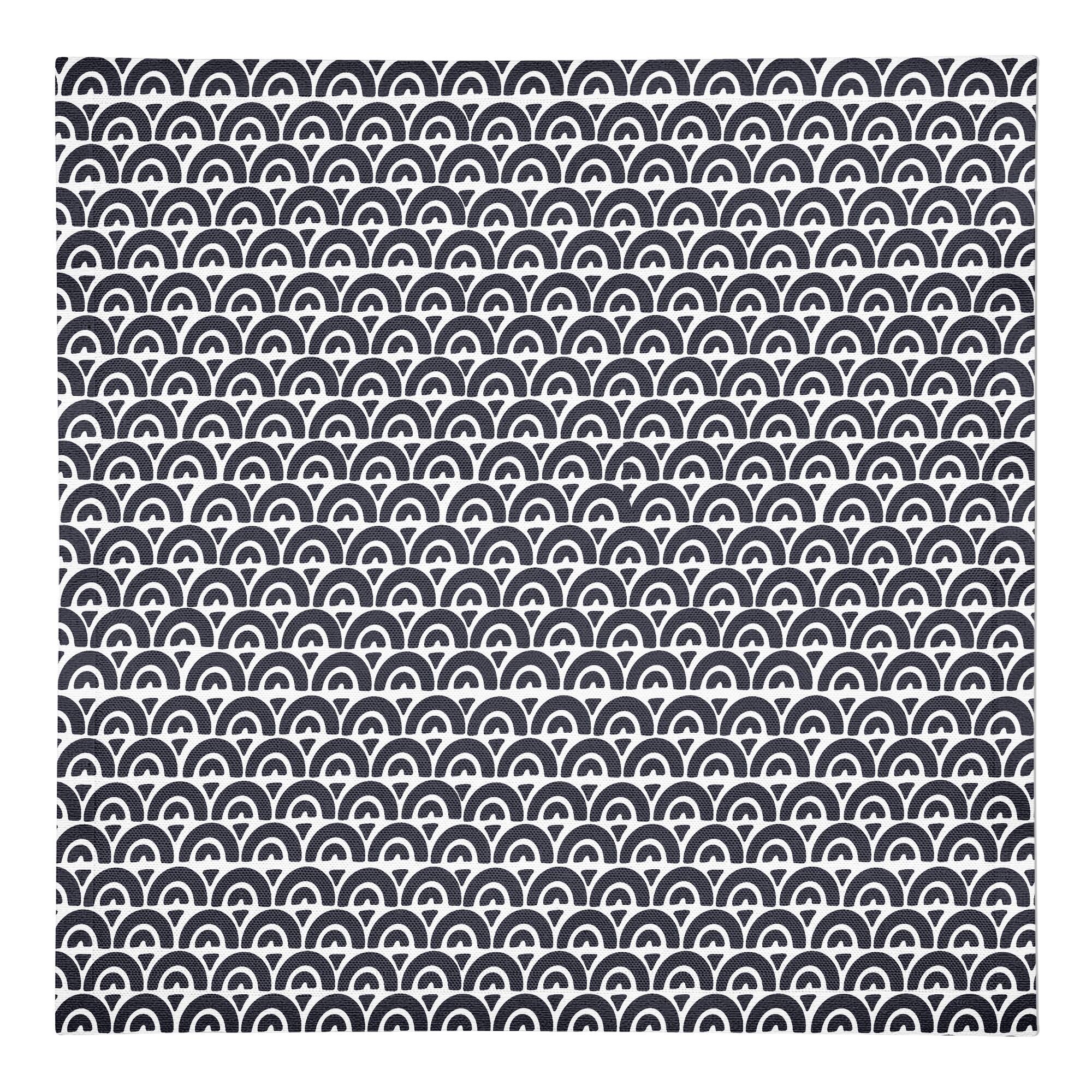 Navy Wavy Arch 10" x 10" Cotton Twill Napkin